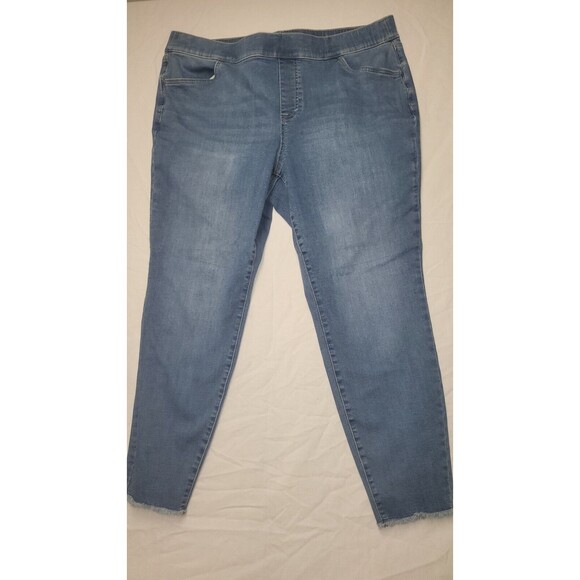 EVRI size 18W Midrise Jegging Pull On Blue Jeans Stretch Waist - Picture 1 of 6
